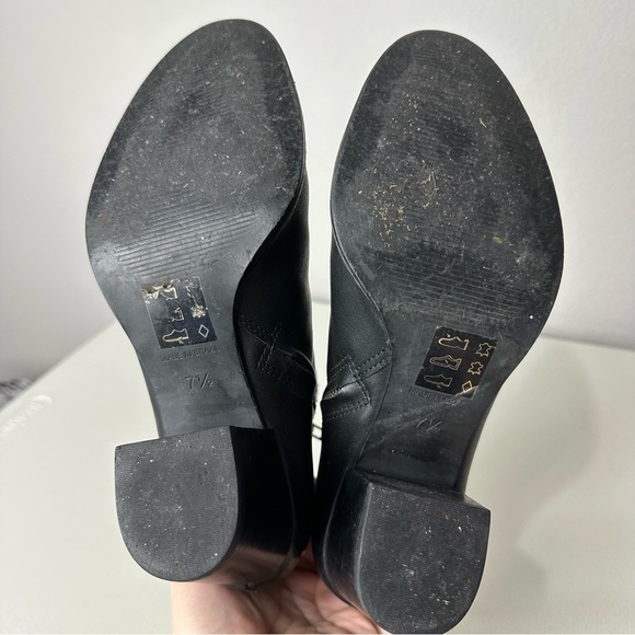 Madewell Black Leather Kelli Heeled Booties Boots Size 7.5 - Picture 5 of 7